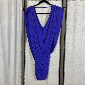 Women's Cocktail BCBG MaxAzria_Purple Crossover Flaps Mini Dress_34 inches long